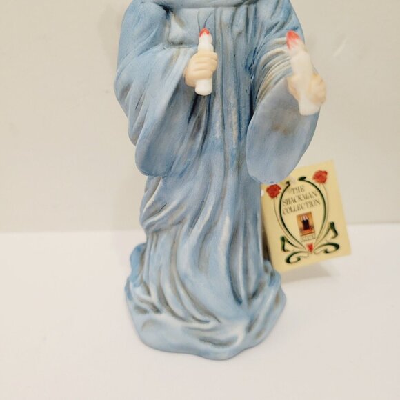 Vtg1988 Schmid B. Shackman Porcelain Red Hair Angel Figurine Blue Gown READ - Picture 2 of 7